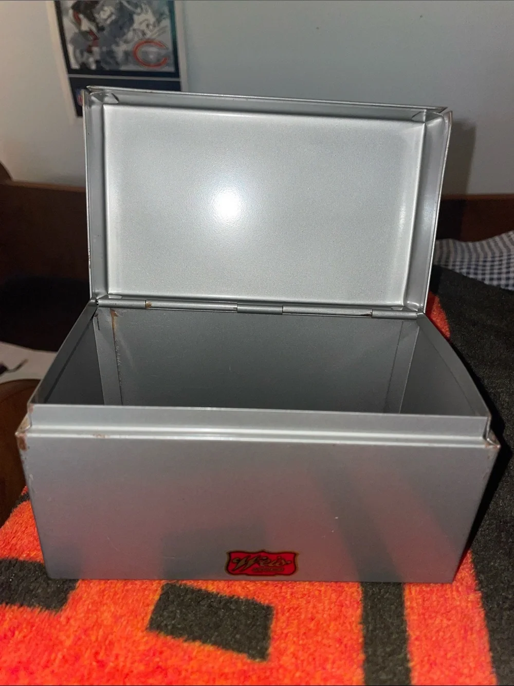 Metallic Silver index card Storage Box with Lid
